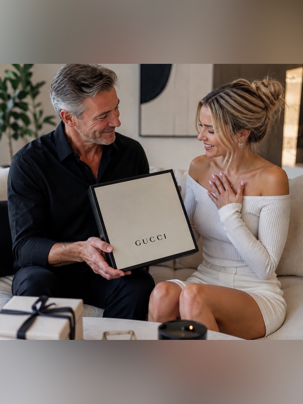 Gucci Black and Cream Logo Presentation Box